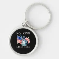 No King Lives in America Freedom Flag Patriotic Keychain