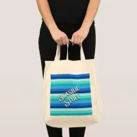 Summer Fresh Ocean Shades Striped Tote Bag