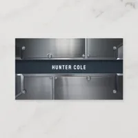 Modern Metal Industrial Construction Business Card