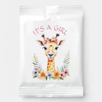 Baby Giraffe Floral, It's a Girl  | Baby Shower Lemonade Drink Mix