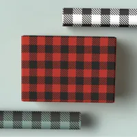 Classic Rustic Buffalo Plaid in Red, Green & White Wrapping Paper Sheets