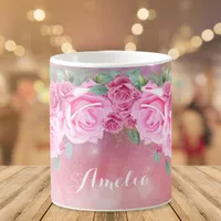 Elegant Feminine Romantic Pink Roses Arrangement  Coffee Mug