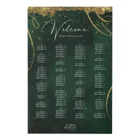 Fine Lines Gold  Seating Chart Emerald ID867 Faux Canvas Print