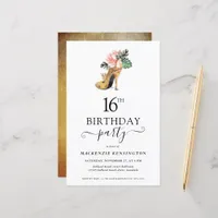 Budget Chic Floral Gold High Heels 16th Birthday