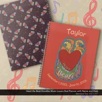 Heart the Beat Doodles for Music Lovers Red Planner