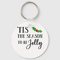 Tis The Season To Be Christmas Mistletoe Keychain
