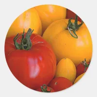 Red Tomatoes, Yellow Tomatoes Classic Round Sticker