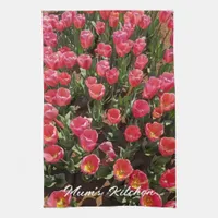 Red Tulips Mum's Kitchen Tea Towel