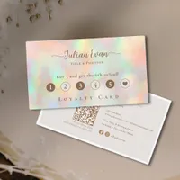 Glitter Holographic Beautician Makeup Loyalty Card