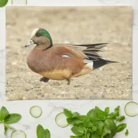 An American Wigeon on the Beach Kitchen Towel