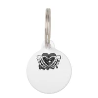 Sunand One Skeleton Heart Hands Unique Expression Pet ID Tag