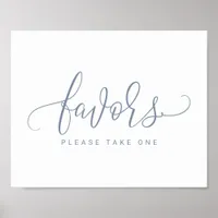 Wedding Favors Sign - Bounce Script (Dusty Blue)