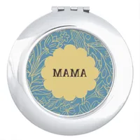 Simple Flower Print Personalized Cosmetic Bag Compact Mirror