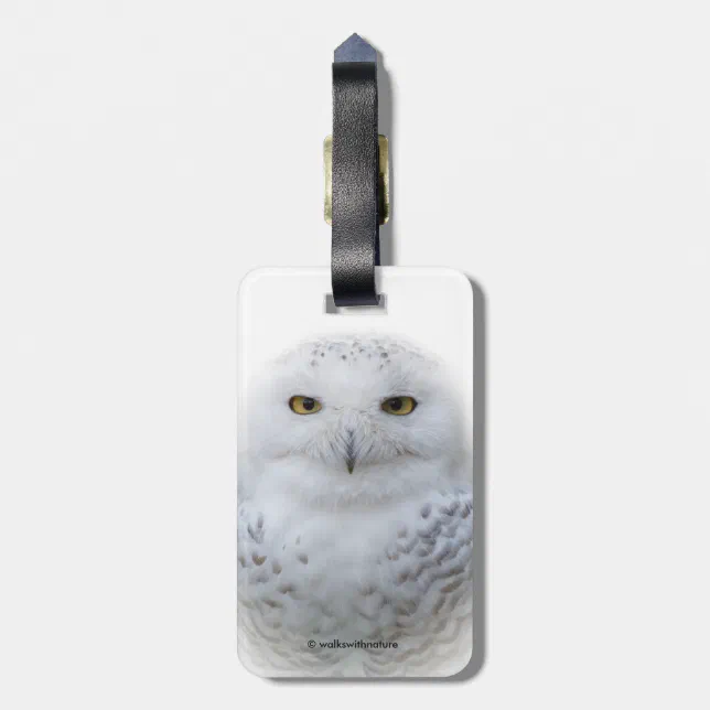 Beautiful, Dreamy and Serene Snowy Owl Luggage Tag