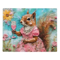 Squirrel in a Pink Dress Jigsaw Puzzle