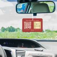 Business name red logo qr code air freshener