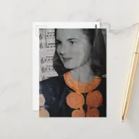 A Vintage Beautiful Woman Collage Postcard
