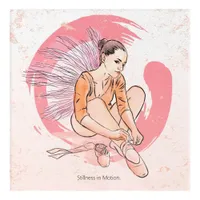 Stillness in Motion – Minimalist Ballerina & Enso  Acrylic Print