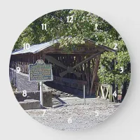 Clarkson Covered Bridge Alabama  Large Clock