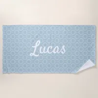 Personalized Name Tranquil Ocean Bubbles Beach Towel