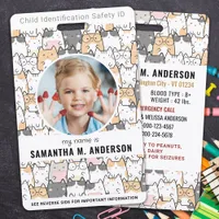 Cute Cats Custom Modern Photo Child Identification Badge