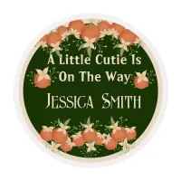 A Little Cutie is On The Way -Orange Blossom Green Edible Frosting Rounds