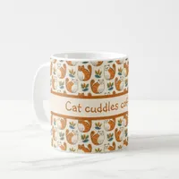 Cat Cuddles Coffee Cup Naive Art Style