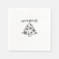 Let's Get Lit Christmas Tree Holiday Lights Essent Napkins