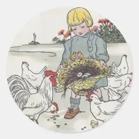 E is an egg classic round sticker