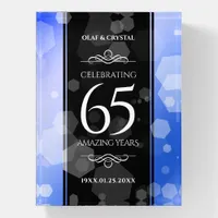 Elegant 65th Blue Sapphire Wedding Anniversary Paperweight