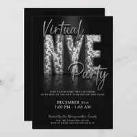 Silver Sparkle Virtual New Years Eve Party Invitation