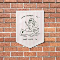 Camp Bride Canoe Outdoorsy Bachelorette Weekend Pennant