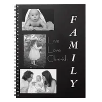 Personalized Black and White Photo Family Notebook