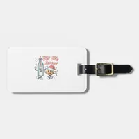 Tis The Season Retro Milk And Cookie Christmas Luggage Tag