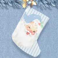  Powder Blue Vintage Santa Wink Christmas Stocking