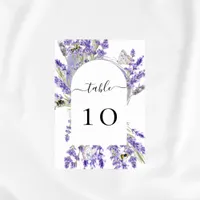 Wedding lavender florals violet  table number