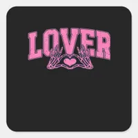 Font With Skeleton Hands Classic Design Square Sticker