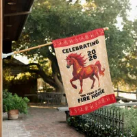 Stunning Chinese Year of the Fire Horse 2026 House Flag
