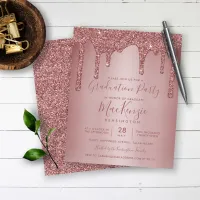 BUDGET Rose Gold Glitter Drips Graduation Party