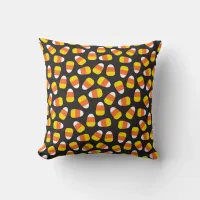 Halloween Candy Corn Pattern Throw Pillow