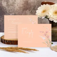 Sunny Wildflower Wedding Apricot ID1023 RSVP Card