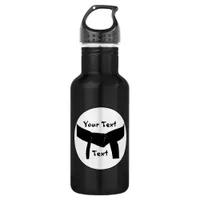 Martial Arts Basic Black Belt Water Bottle