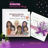 Celebrate Women's Day Portraits Square Holiday Card