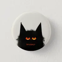 Grumpy Black Cat Button