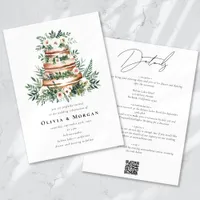 Wedding Cake Romantic Script QR Code Wedding Invitation