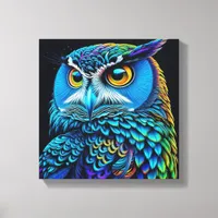 Ai generated Colorful Owl  Canvas Print