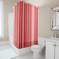 Modern striped design in various shades of red shower curtain