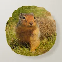 A Twitchy-Nosed Columbian Ground Squirrel Round Pillow