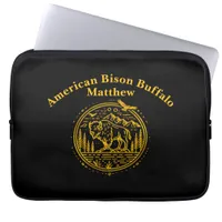 Bison Stands Majestically in a Natural Landscape Laptop Sleeve