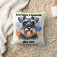 National Purebred Dog Day Celebration Schnauzer Throw Pillow